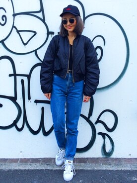 「Kinetics（キネティクス）のアイテム（帽子）」を使った、meguさん（レディース・158cm）の冬コーディネート