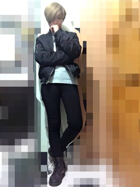 「UNKNOWN.（アンノウン）のアイテム（ナイロンジャケット）」を使った、ebony_heenimさん（レディース・159cm）の春コーディネート