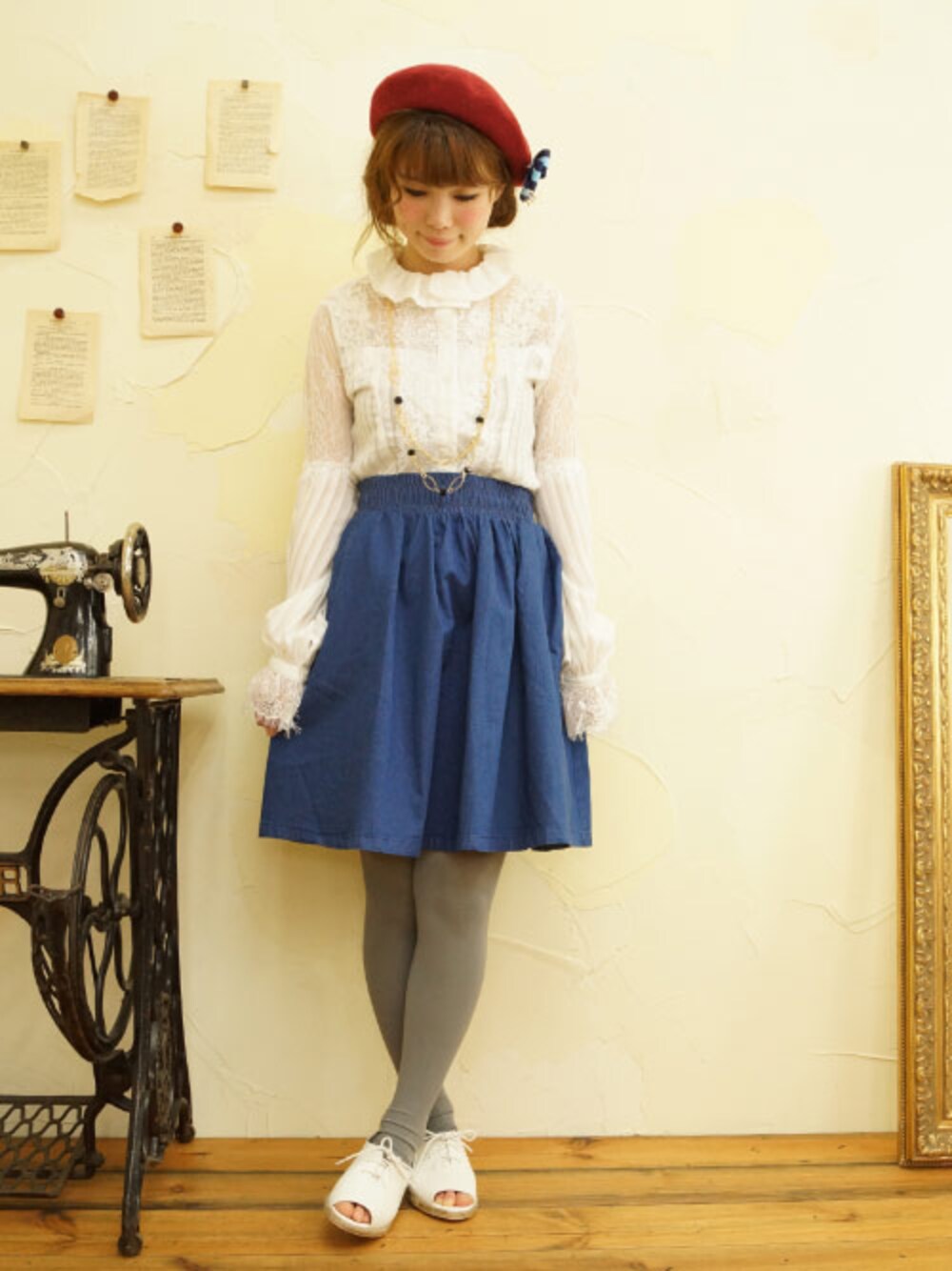 cawaiiスタイリスト久本さんの「*cawaii×French*   南仏から届いた鮮やかなブルーに染まるカジュアルなスカート」を使ったコーディネート