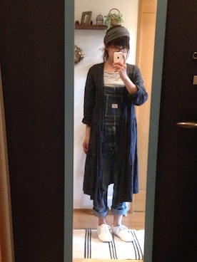 「カシュクール」｜「アイテム（サロペット/オーバーオール）」を使った、uzukanさん（レディース・158cm）の春コーディネート