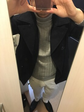 「coen（コーエン）のアイテム（ピーコート）」を使った、なかさん（メンズ・173cm）の冬コーディネート