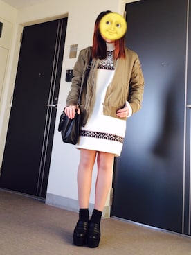 「ENVYM（アンビー）のアイテム（ブルゾン）」を使った、Airiさん（レディース・151cm）の冬コーディネート