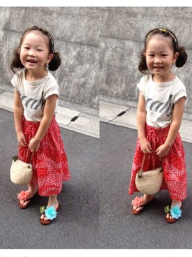 「SCOTCH & SODA（スコッチ アンド ソーダ）のアイテム（シューズ）」を使った、yurarinさん（キッズ・100cm）の夏コーディネート