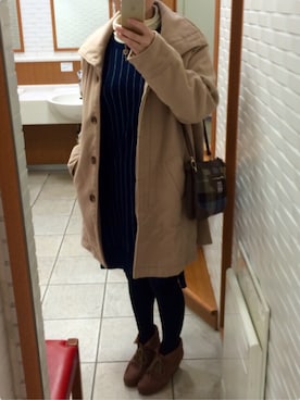 「ututu（ウツツ）のアイテム」を使った、もぐさん（レディース・158cm）の冬コーディネート