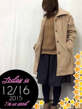 「ututu（ウツツ）のアイテム」を使った、もぐさん（レディース・158cm）の冬コーディネート