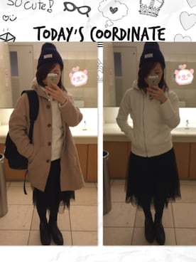 「ututu（ウツツ）のアイテム」を使った、もぐさん（レディース・158cm）の冬コーディネート