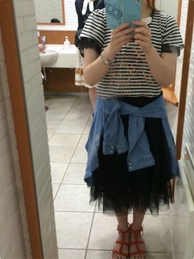 「UP START（アップスタート）のアイテム」を使った、もぐさん（レディース・158cm）の夏コーディネート