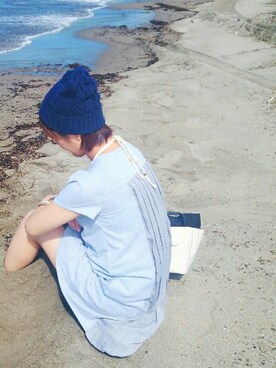 「JUNMEN（ジュンメン）のアイテム（帽子）」を使った、AyaNeさん（レディース・160cm）の夏コーディネート