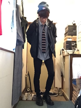 「ナイロンパーカー」｜「アイテム（その他シューズ）」を使った、KAIさん（メンズ・178cm）の秋コーディネート