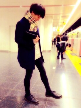 「Dr. Martens（ドクターマーチン）のDr.Martens (ドクターマーチン)/1461 3EYE GIBSON SHOES（その他シューズ）」を使った、KAIさん（メンズ・178cm）の冬コーディネート