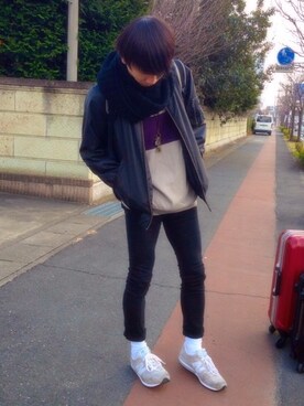 「くつした」｜「アイテム（ミリタリージャケット）」を使った、KAIさん（メンズ・178cm）の冬コーディネート