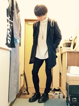 「Dr. Martens（ドクターマーチン）のDr.Martens (ドクターマーチン)/1461 3EYE GIBSON SHOES（その他シューズ）」を使った、KAIさん（メンズ・178cm）の冬コーディネート