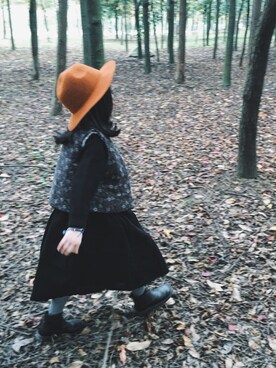 「Handmade（ハンドメイド）のアイテム（チュニック）」を使った、yo_-_yoさん（キッズ・110cm）の冬コーディネート