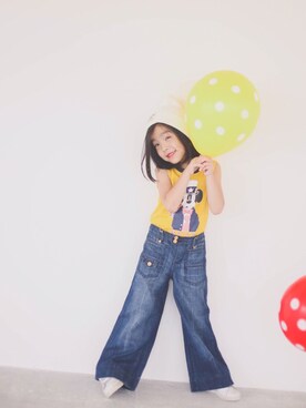 「Guess（ゲス）のアイテム（パンツ）」を使った、yo_-_yoさん（キッズ・110cm）の冬コーディネート