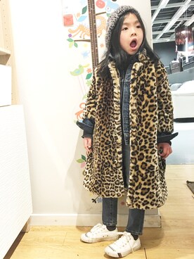 「Handmade（ハンドメイド）のアイテム（ダウンジャケット/コート）」を使った、yo_-_yoさん（キッズ・110cm）の冬コーディネート