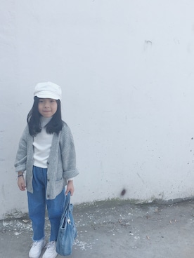 「Handmade（ハンドメイド）のアイテム（ダウンジャケット/コート）」を使った、yo_-_yoさん（キッズ・110cm）の春コーディネート