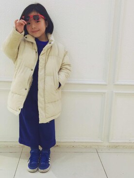 「Handmade（ハンドメイド）のアイテム（ダウンジャケット/コート）」を使った、yo_-_yoさん（キッズ・110cm）の春コーディネート