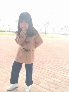 「Handmade（ハンドメイド）のアイテム（ダウンジャケット/コート）」を使った、yo_-_yoさん（キッズ・110cm）の春コーディネート