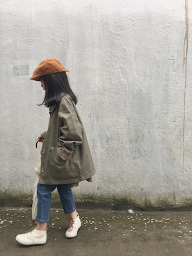 「Handmade（ハンドメイド）のアイテム（ダウンジャケット/コート）」を使った、yo_-_yoさん（キッズ・120cm）の春コーディネート