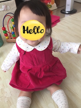 「花柄靴下」｜nagisaさん（キッズ・70cm）の秋コーディネート