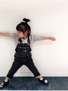 「フリンジ」｜「アイテム（オールインワン・サロペット）」を使った、kizunanさん（キッズ・100cm）の秋コーディネート