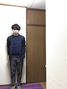「シャツ×スウェット」｜「アイテム（ジャケット/アウター）」を使った、いのしゅうさん（メンズ・166cm）の春コーディネート