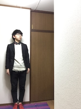 「COMME CA DU MODE（コムサデモード）のアイテム（テーラードジャケット）」を使った、いのしゅうさん（メンズ・166cm）の春コーディネート