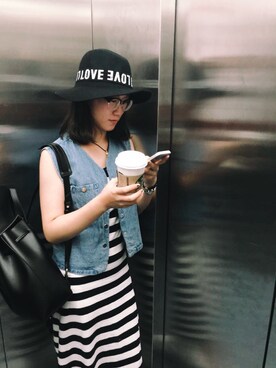 「STYLENANDA（スタイルナンダ）のアイテム（ベスト）」を使った、-王-简-单-さん（レディース・168cm）の秋コーディネート