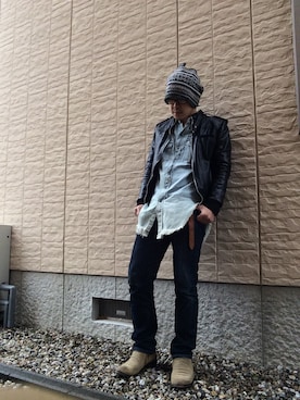 「SASQUATCHfabrix.（サスクワァッチファブリックス）のアイテム」を使った、U•Fさん（メンズ・170cm）の冬コーディネート