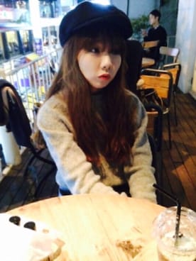 「A land（エーランド）のアイテム（ハンチング/ベレー帽）」を使った、수민さん（レディース・161cm）の秋コーディネート