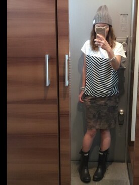 「パールアクセ」｜「アイテム（ニットキャップ/ビーニー）」を使った、aira-girlさん（レディース・153cm）の夏コーディネート