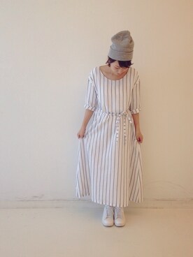 「Aラインワンピース」｜Shinoさん（レディース・154cm）の春コーディネート