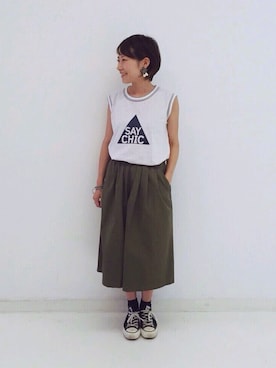 「 ガウチョ」｜Shinoさん（レディース・154cm）の夏コーディネート