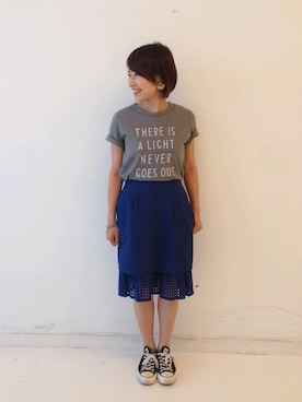 「 Tシャツ」｜Shinoさん（レディース・154cm・20代）の夏コーディネート