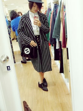 「リボタイ」｜彩愛さん（レディース・163cm）の冬コーディネート