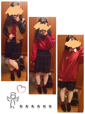 「コクーンスカート」｜「アイテム（スタジャン）」を使った、ぷーあるさん（レディース・159cm）の秋コーディネート