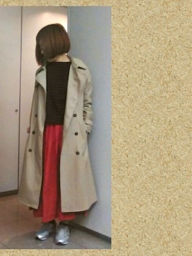「Samansa Mos2（サマンサ モスモス）のアイテム（トレンチコート）」を使った、めぐさん（レディース・155cm）の春コーディネート