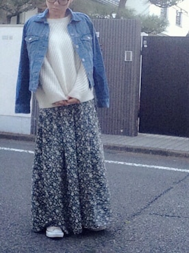 「CECIL McBEE（セシルマクビー）のアイテム（デニムジャケット）」を使った、atsukoさん（レディース・157cm）の春コーディネート