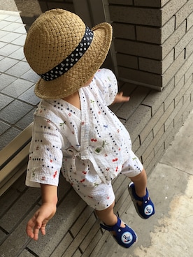 「MIKI HOUSE（ミキハウス）のアイテム（浴衣）」を使った、Louis.Airuさん（キッズ・80cm）の夏コーディネート