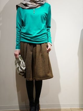 「Johnstons of Elgin（ジョンストンズオブエルガン）のアイテム」を使った、unfil9さん（レディース・165cm）の冬コーディネート