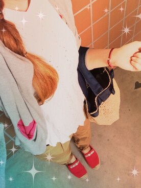 「＃カーディガン」｜「アイテム（シューズ）」を使った、turigirlさん（レディース・160cm）の夏コーディネート