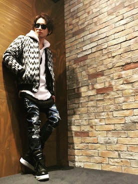 「NO ID.（ノーアイディ）のアイテム（ブルゾン）」を使った、kazu.rock.001さん（メンズ・172cm）の秋コーディネート