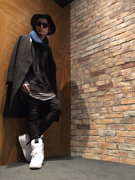「NO ID.（ノーアイディ）のアイテム（チェスターコート）」を使った、kazu.rock.001さん（メンズ・172cm）の秋コーディネート