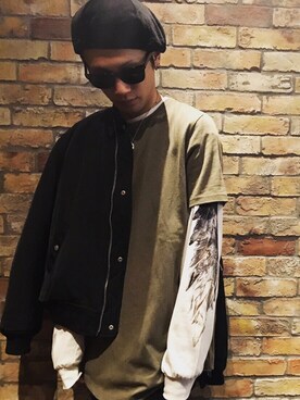 「NO ID.（ノーアイディ）のアイテム（MA-1）」を使った、kazu.rock.001さん（メンズ・172cm）の秋コーディネート