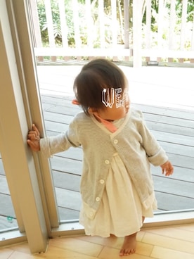 「アイテム（ドレス）」を使った、まさこさん（キッズ・70cm）の冬コーディネート