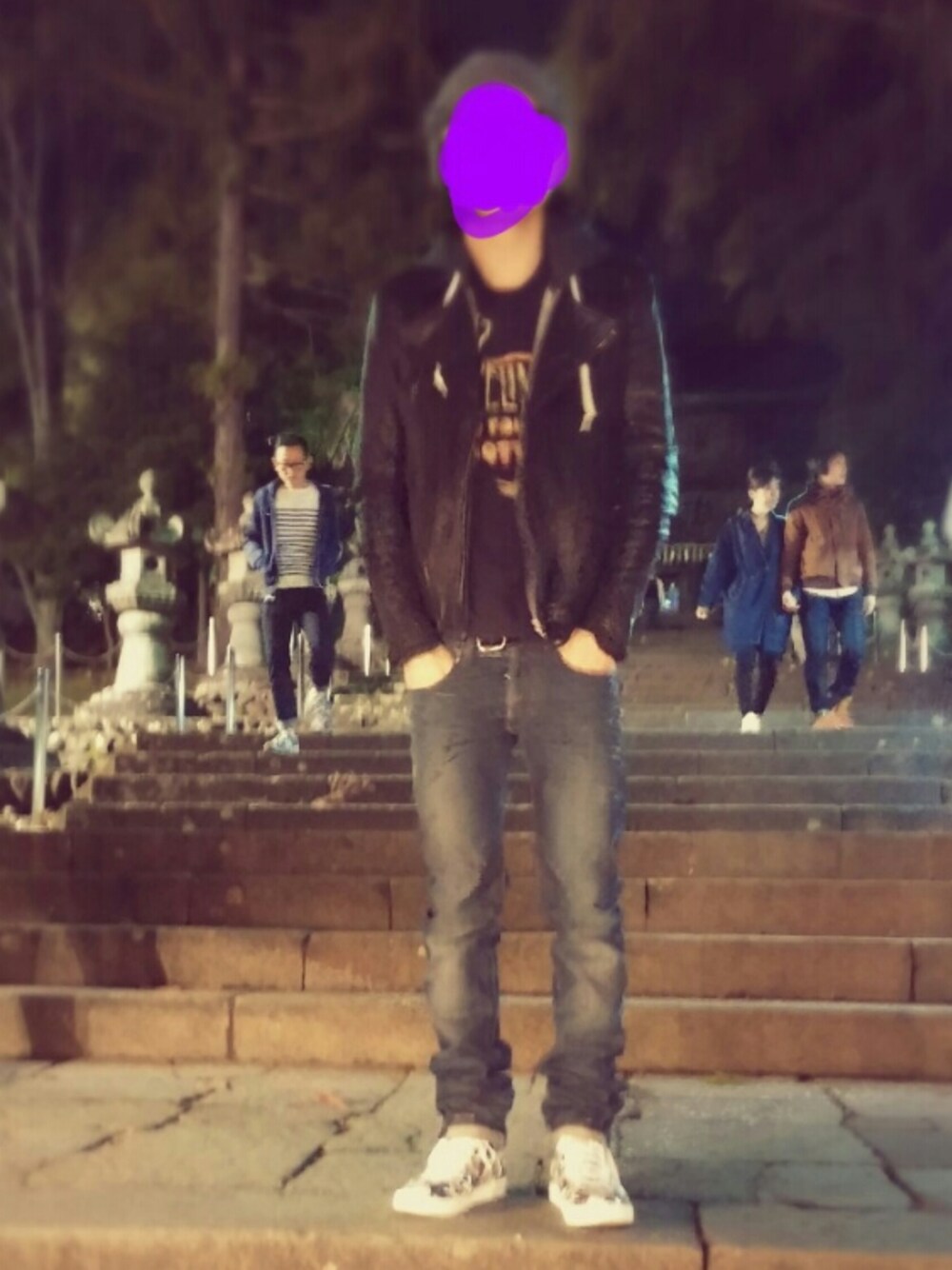 「祭り、ロック、ライダース」｜「kyoji maruyamaのleather biker jacket（ジャケット/アウター、ブラック系）」を使った、雪意さん（メンズ・168cm）の春コーディネートの1枚目の写真