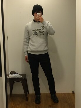「MR.GENTLEMAN」｜「アイテム（スウェット）」を使った、hiromiさん（メンズ・180cm）の冬コーディネート