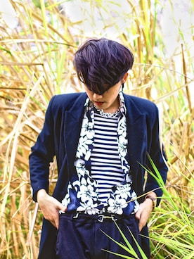 「DEPRESSION（-）のアイテム」を使った、zhengkai.さん（メンズ・178cm）の春コーディネート