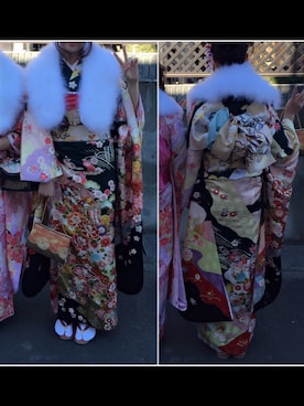 「みどり」｜「アイテム（浴衣）」を使った、はつさん（レディース・165cm）の冬コーディネート