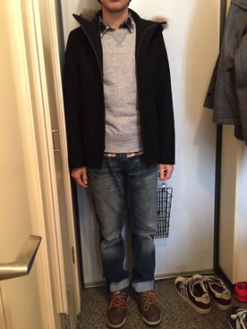 「The DUFFER of ST.GEORGE（ザダファーオブセントジョージ）のアイテム（その他アウター）」を使った、shimotoさん（メンズ・164cm）の秋コーディネート